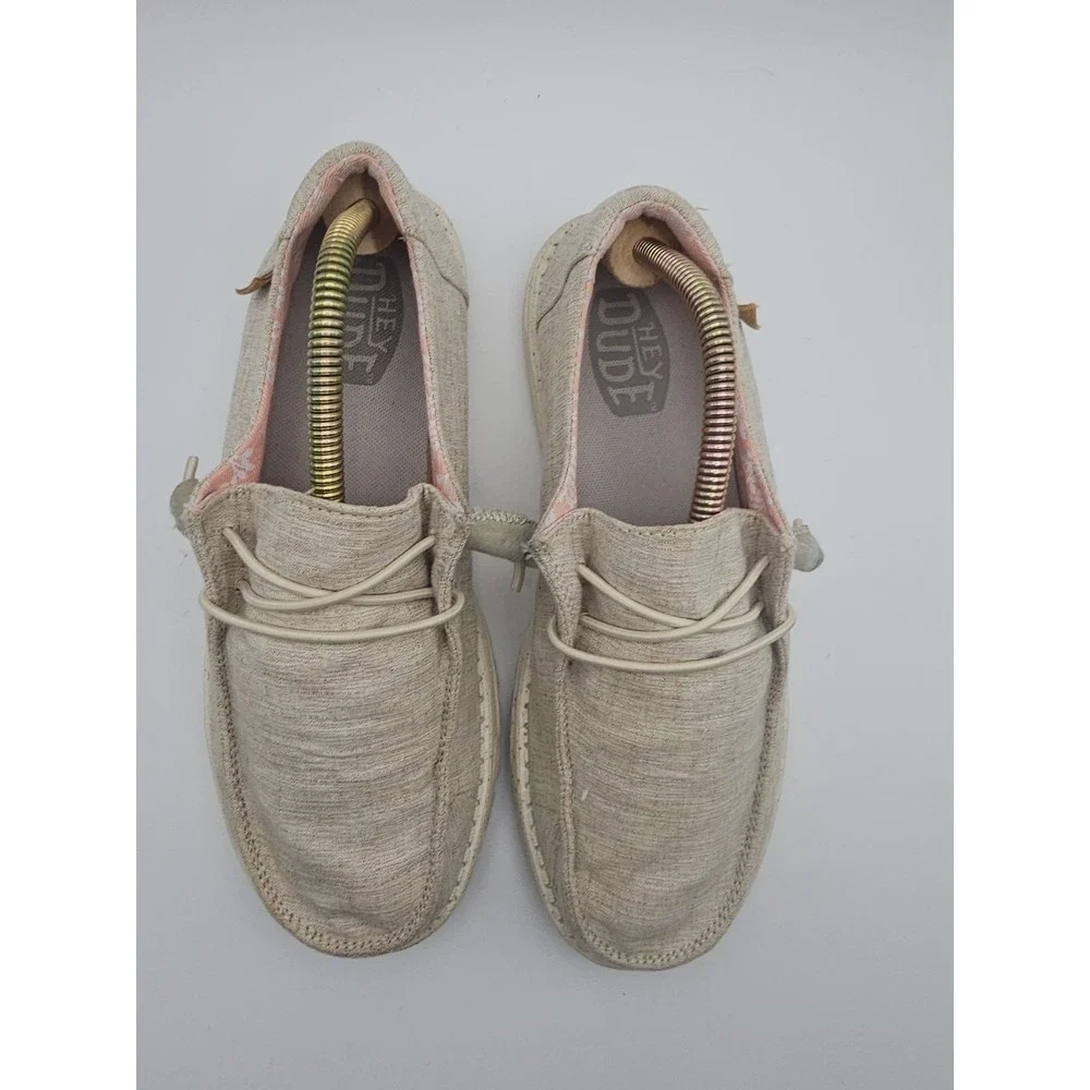 Hey Dude Wendy Funk Chambray White Abstract Women's Shoes Size 7